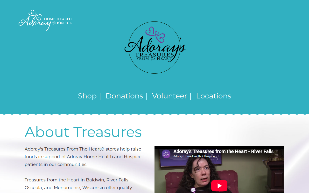 Adoray's Treasures From the Heart website preview