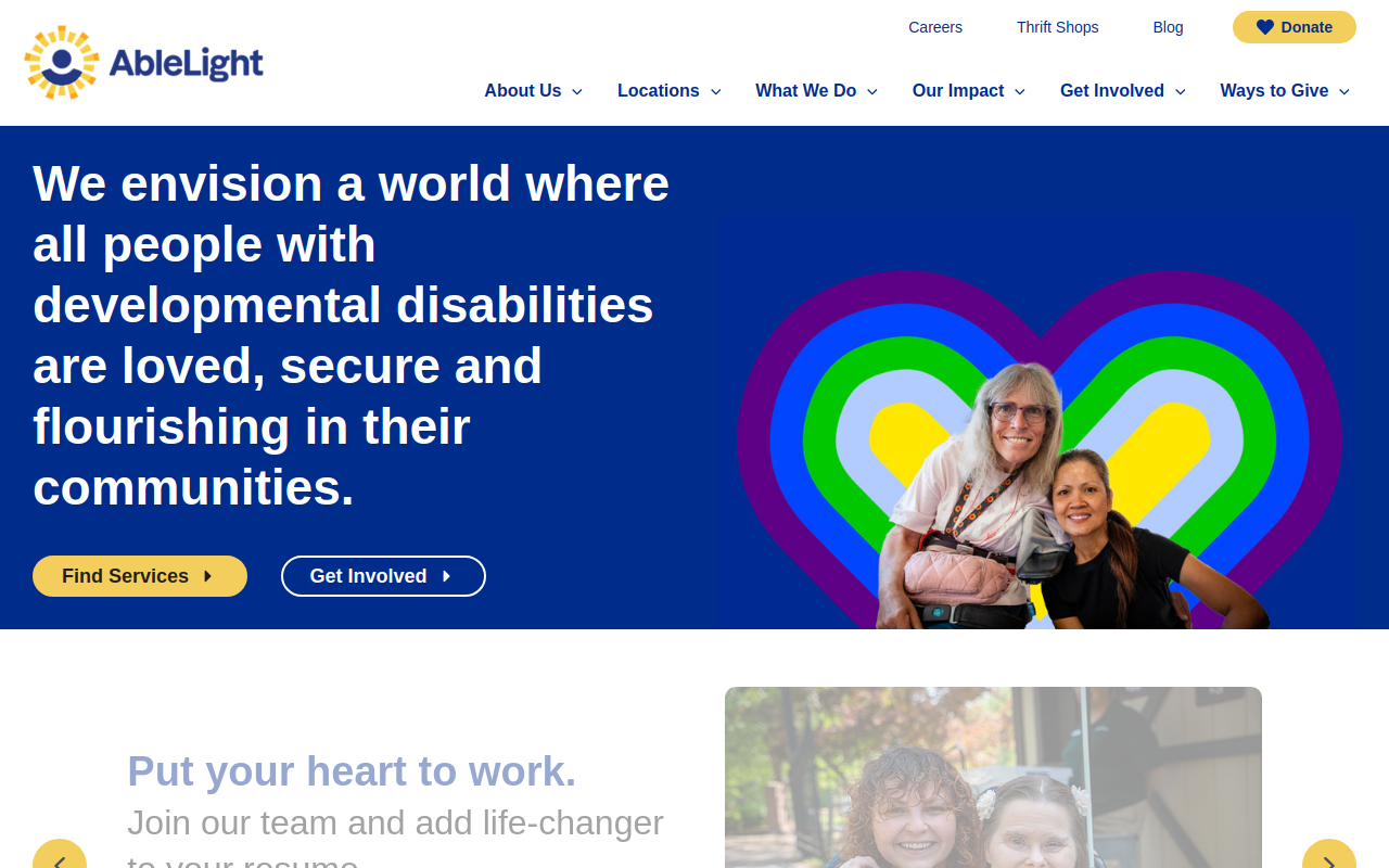 Able Light Thrift Shop website preview