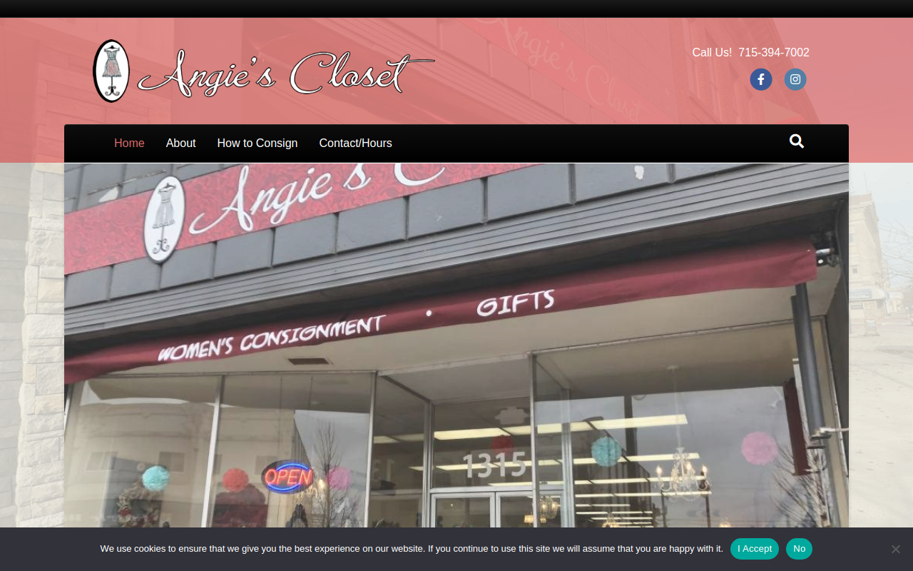 Angie's Closet website preview