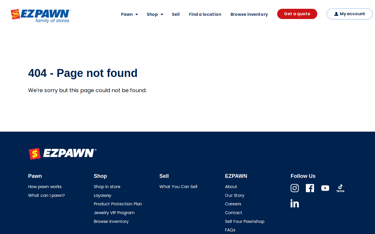 EZPAWN website preview