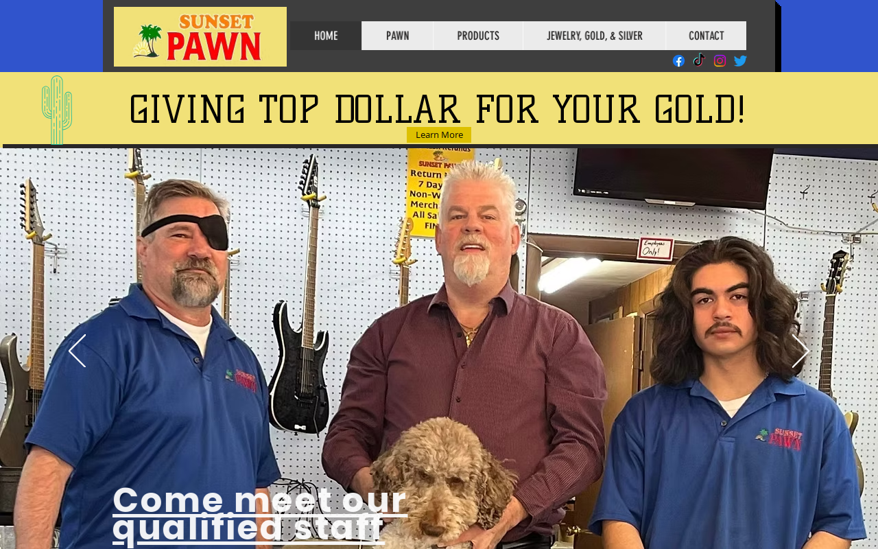 Sunset Pawn website preview