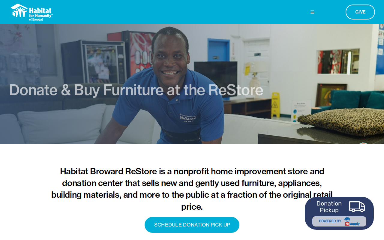 Habitat for Humanity ReStore website preview