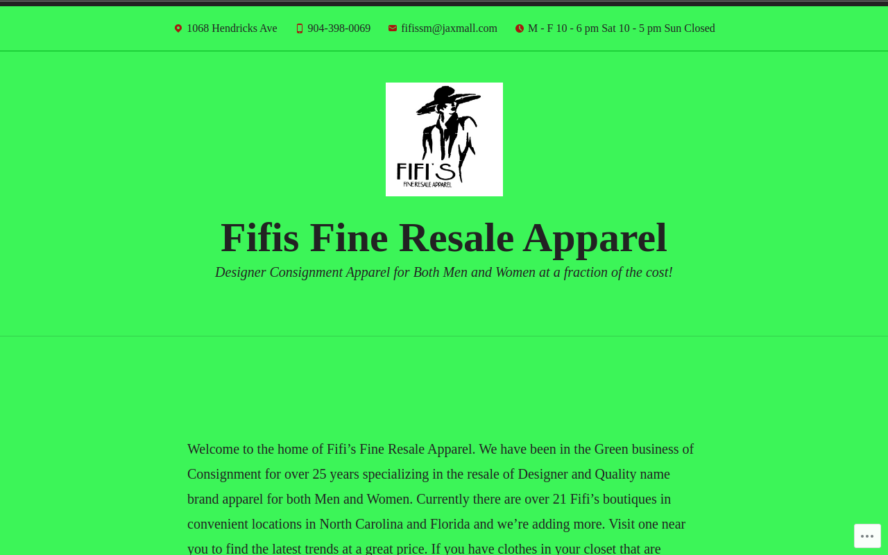 Fifi's Fine Resale Apparel website preview