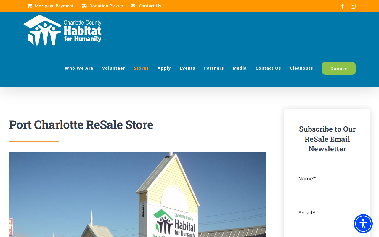 Habitat for Humanity website preview