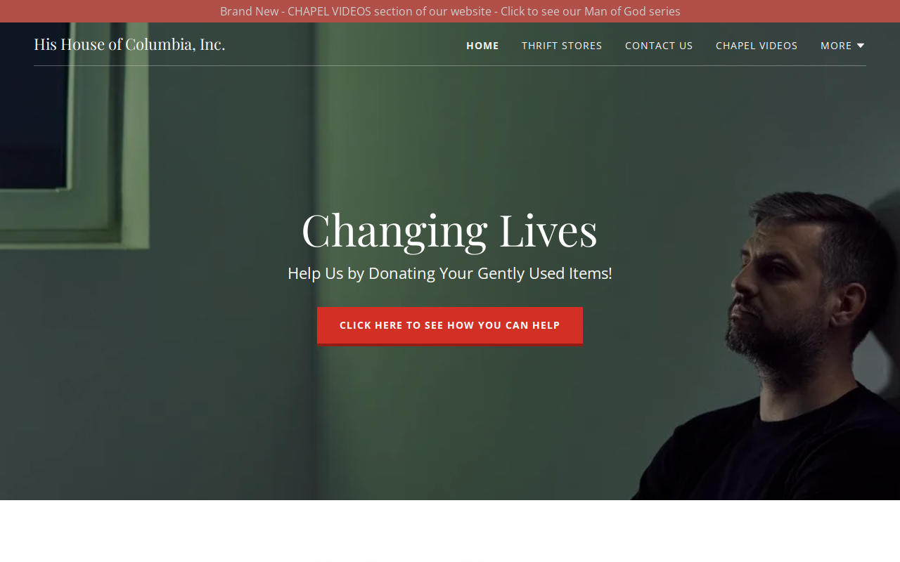 HIS House Thrift Shop website preview