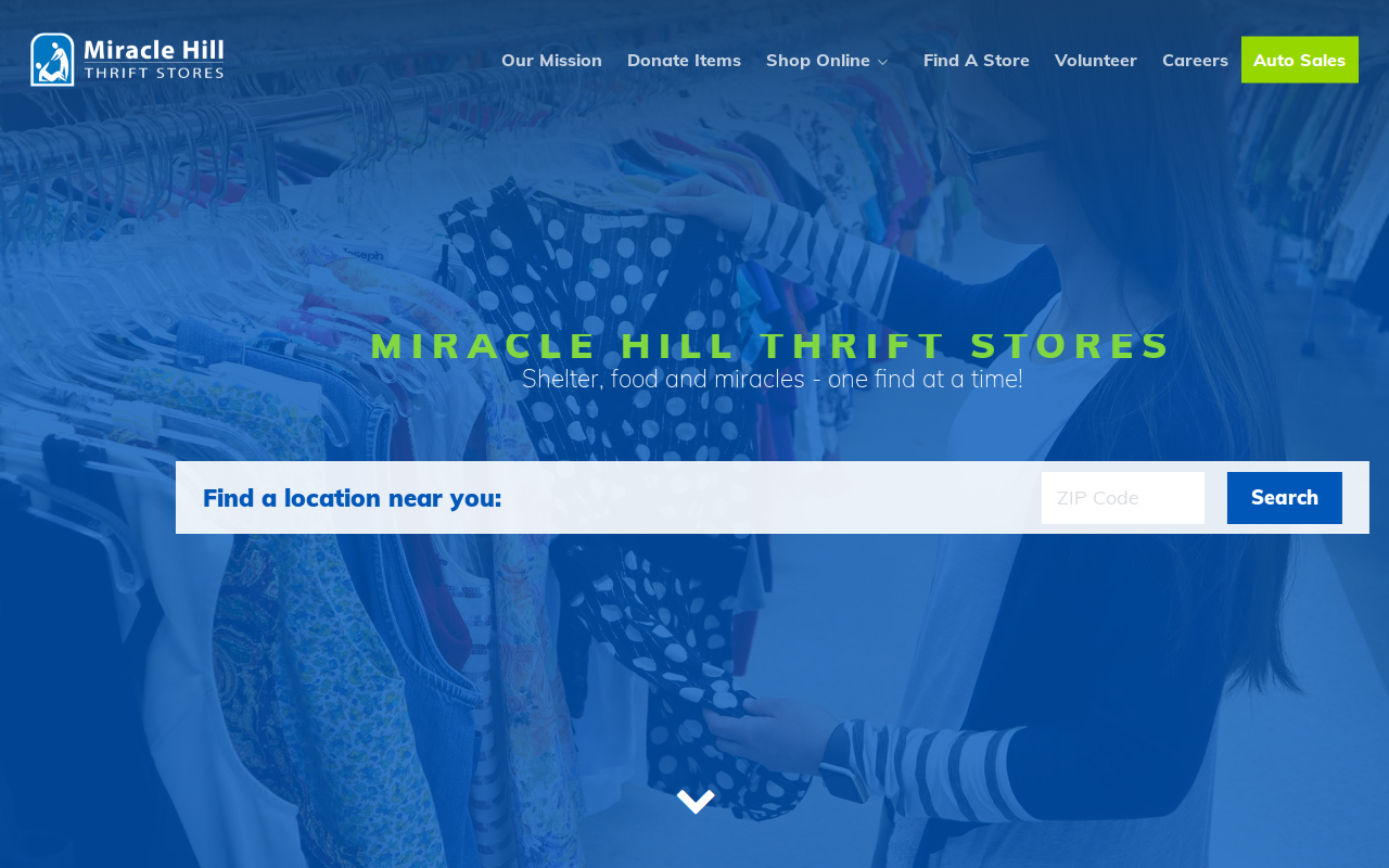 Miracle Hill Thrift Store website preview