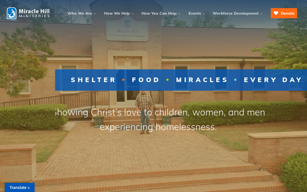 Miracle Hill website preview