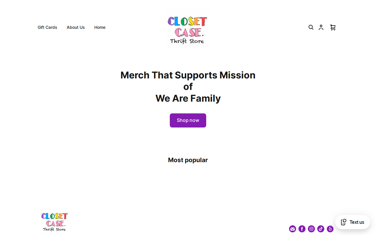 Closet Case Thrift Store website preview