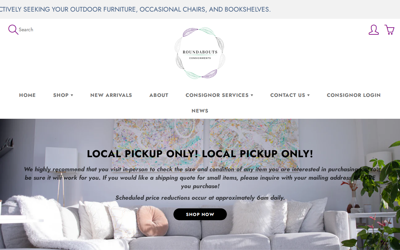 Roundabouts Consignments website preview