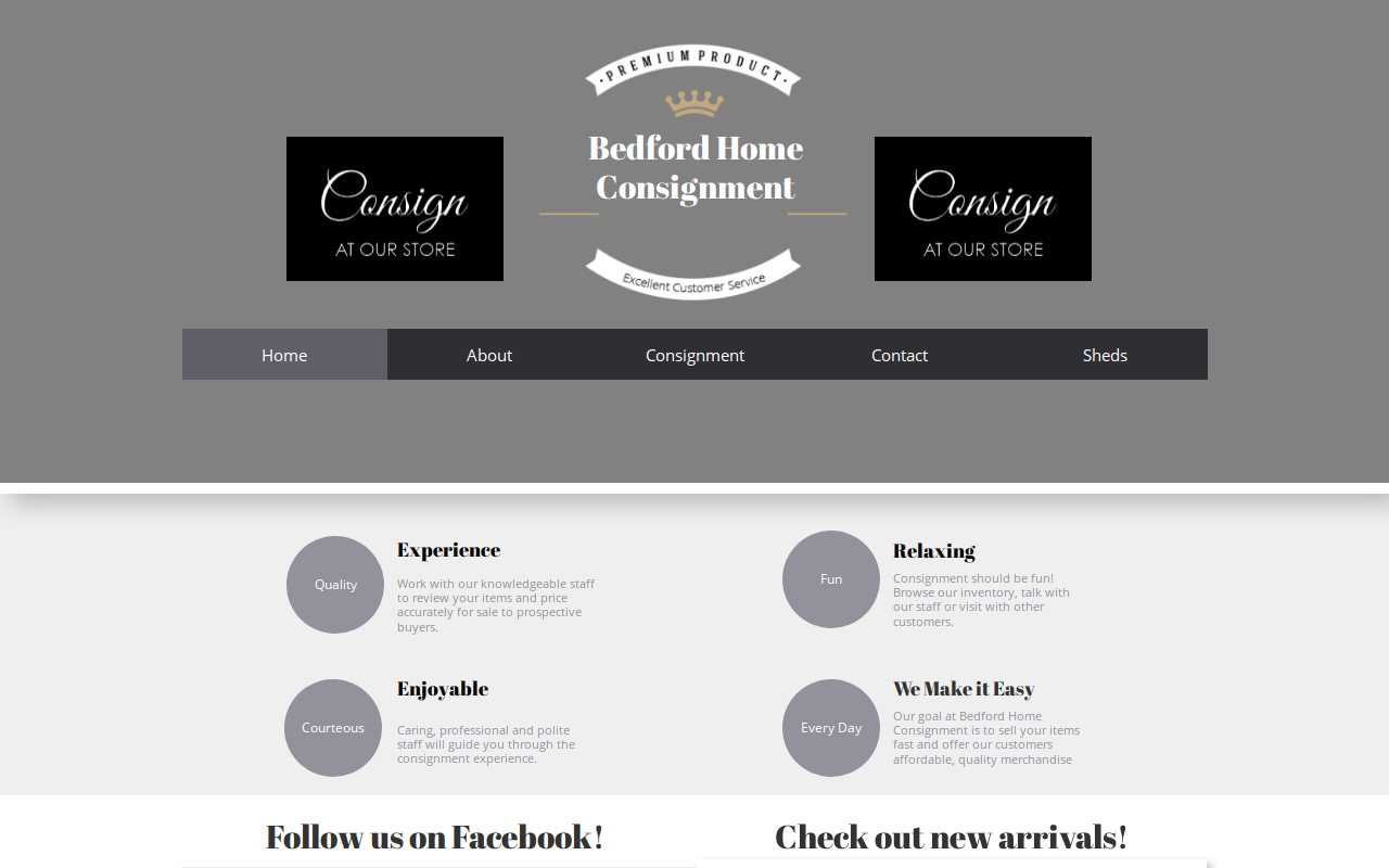 Bedford Home Consignment website preview