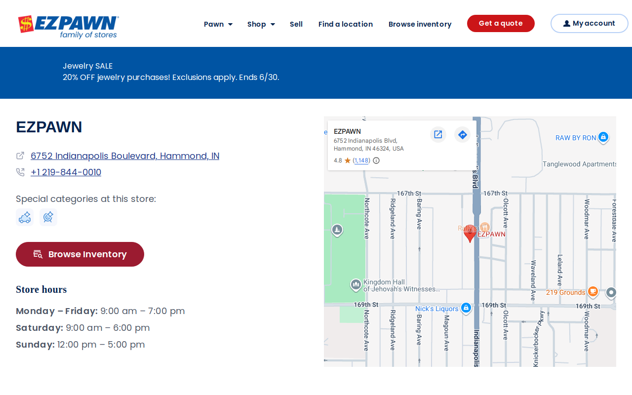 EZPAWN website preview
