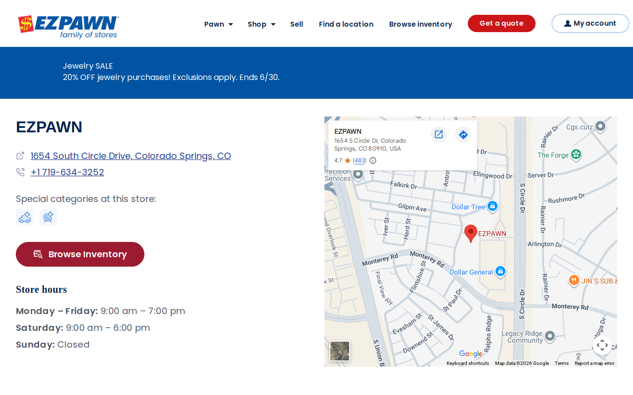 EZPAWN website preview