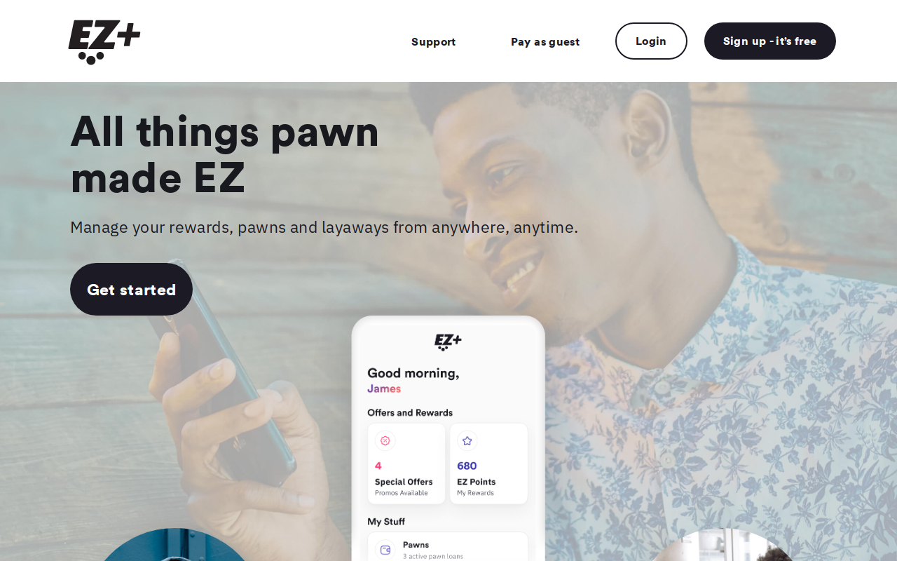 EZ Pawn website preview