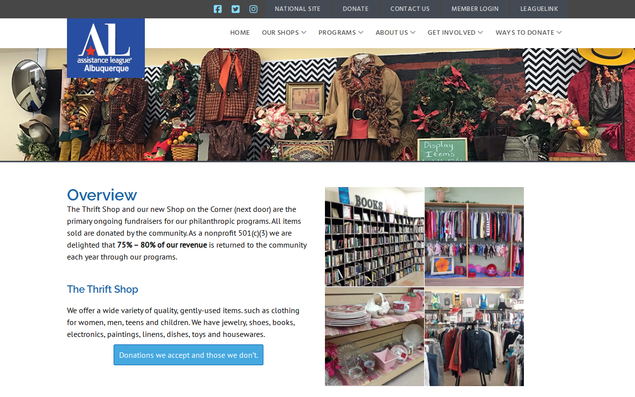 The Thrift Shop website preview