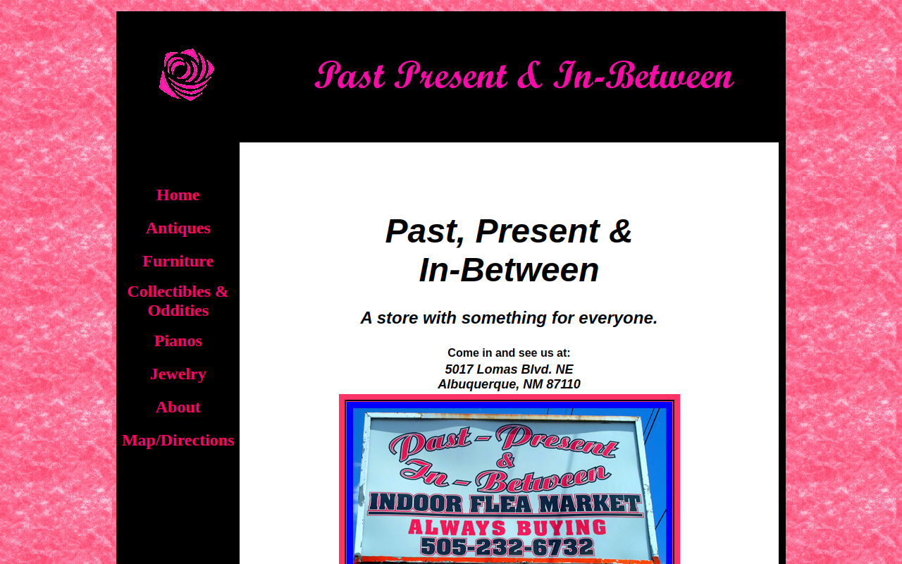 Past Present & In-Between website preview
