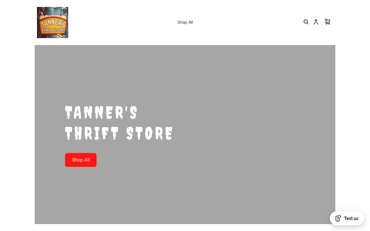 Tanner's Thrift Store website preview