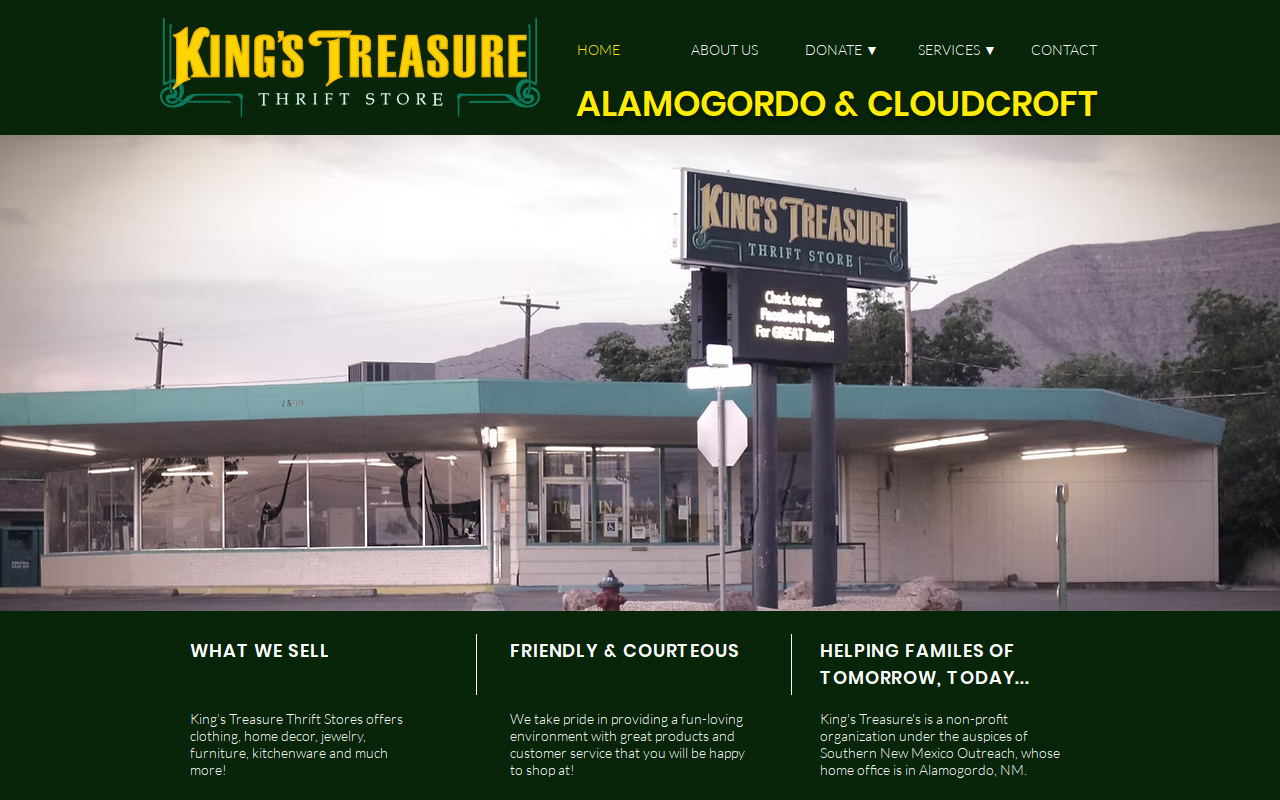 Kings Treasure Donation Center website preview