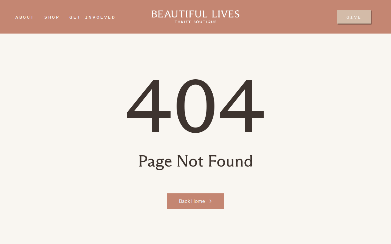 Beautiful Lives Thrift Boutique website preview