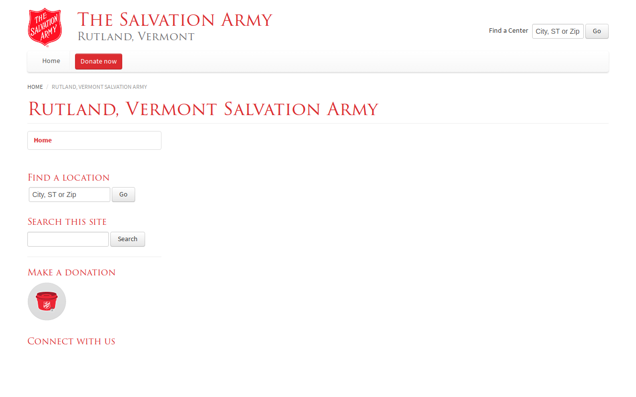 The Salvation Army website preview