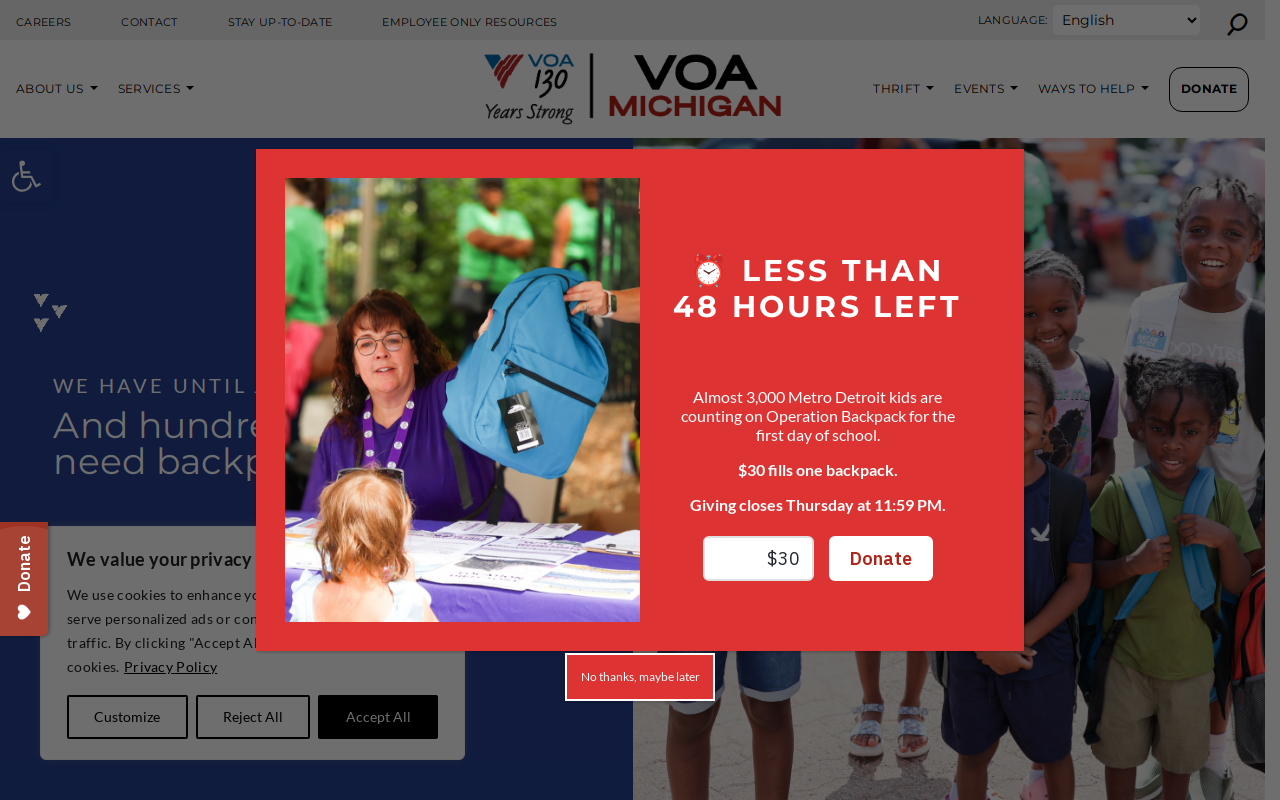 Volunteers of America website preview