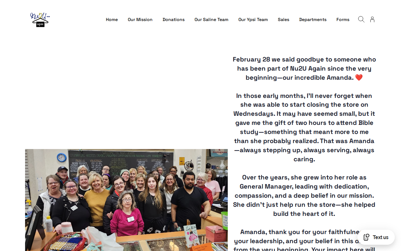 Nu2U Again Resale Shop website preview