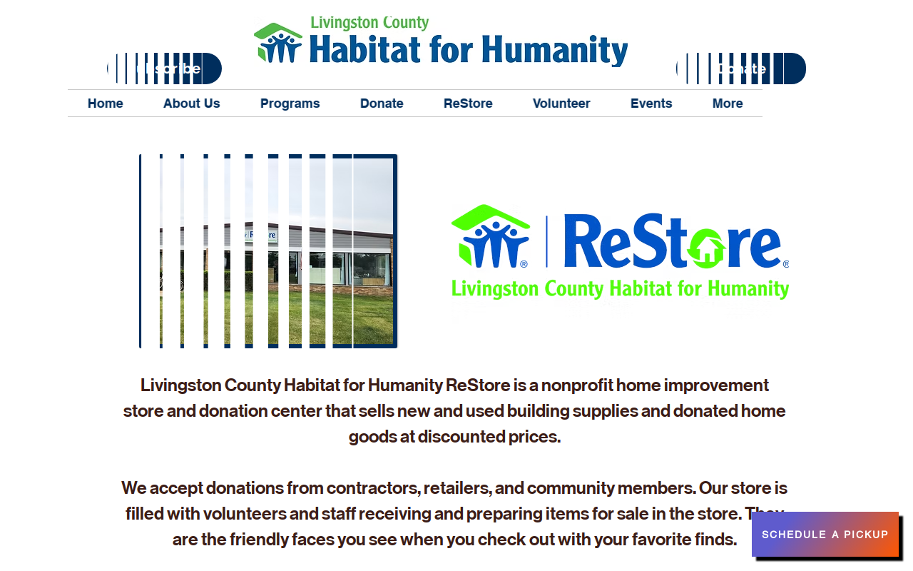Habitat for Humanity ReStore website preview