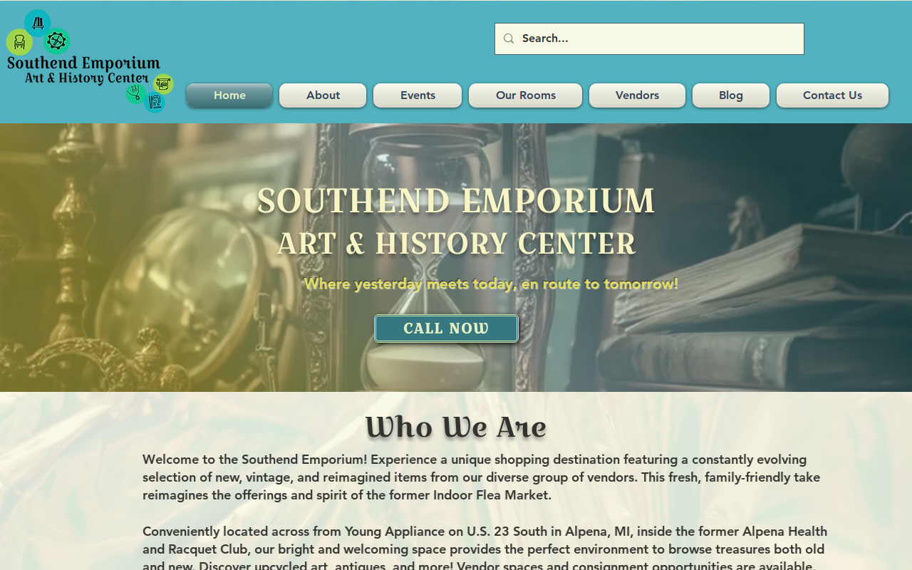 Southend Emporium Art & History Center website preview