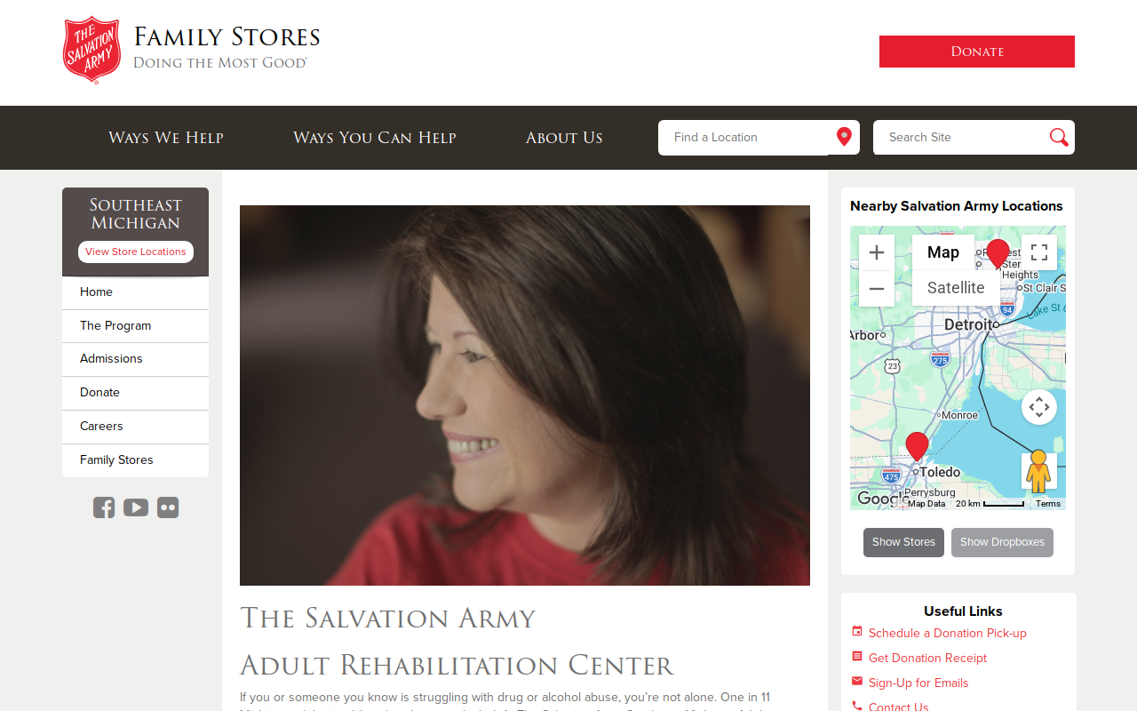 The Salvation Army website preview