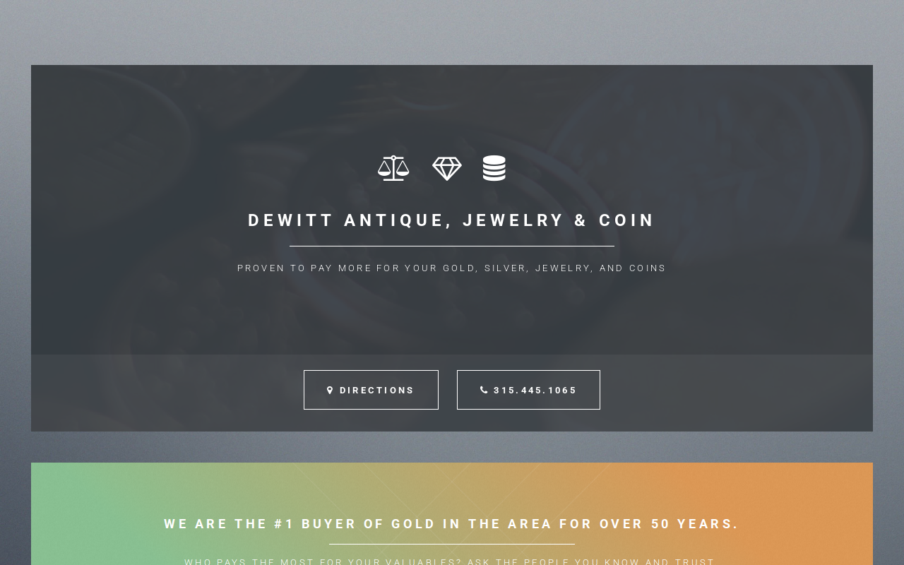 DeWitt Antique, Jewelry & Coin website preview
