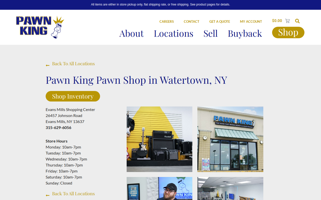 Pawn Kings website preview