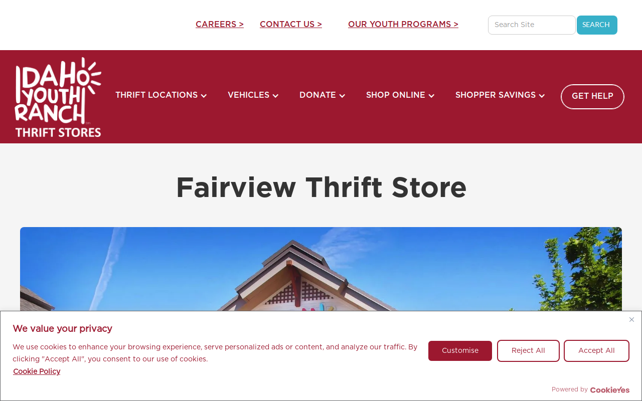 Idaho Youth Ranch Thrift Store website preview