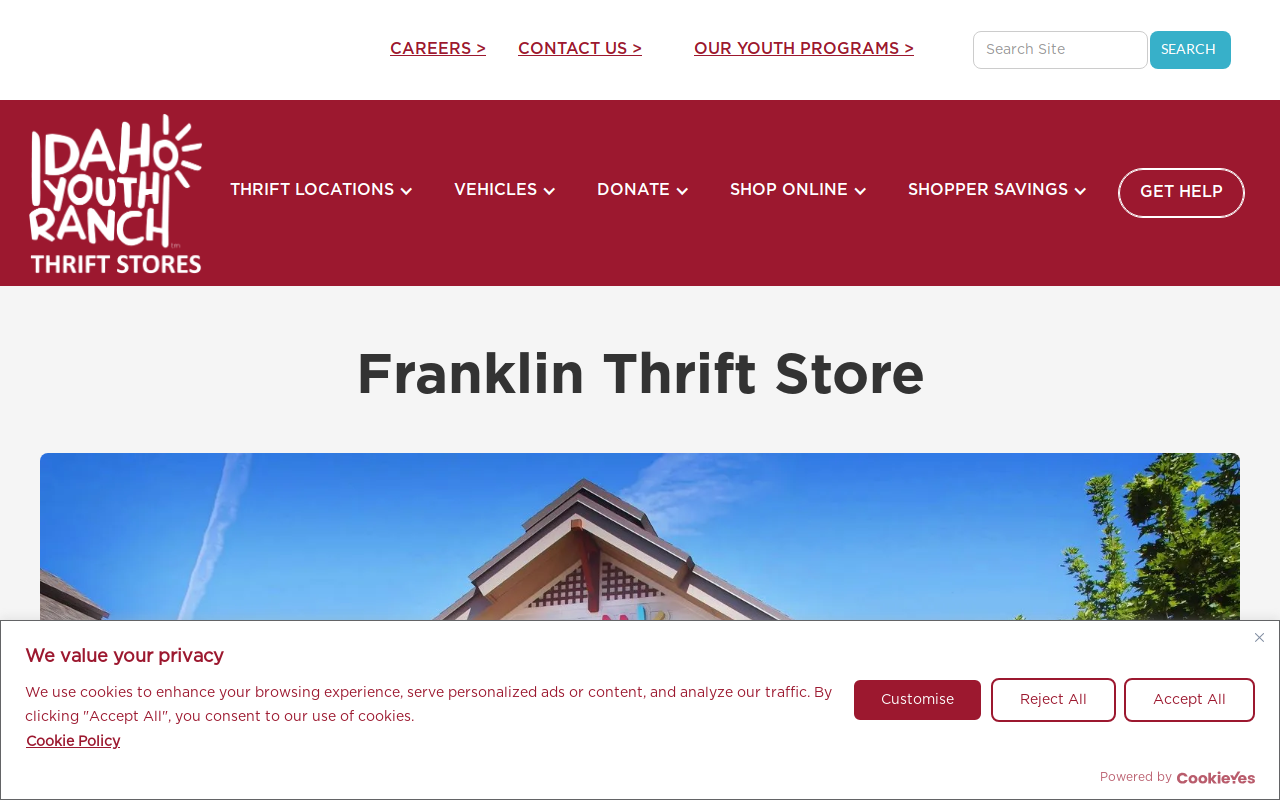 Idaho Youth Ranch Thrift Store website preview