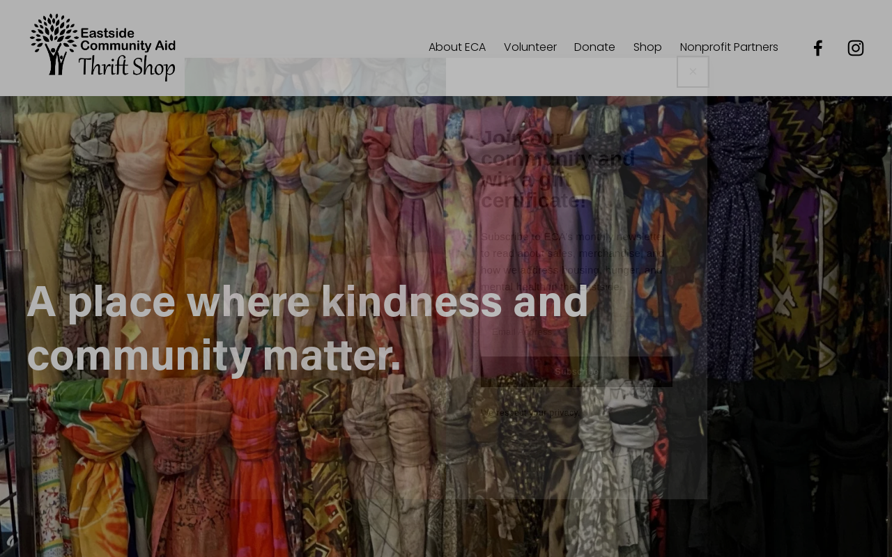 Eastside Community Aid (ECA) Thrift Shop website preview