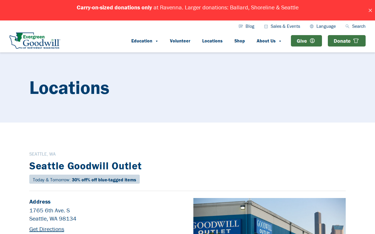 Goodwill Outlet website preview