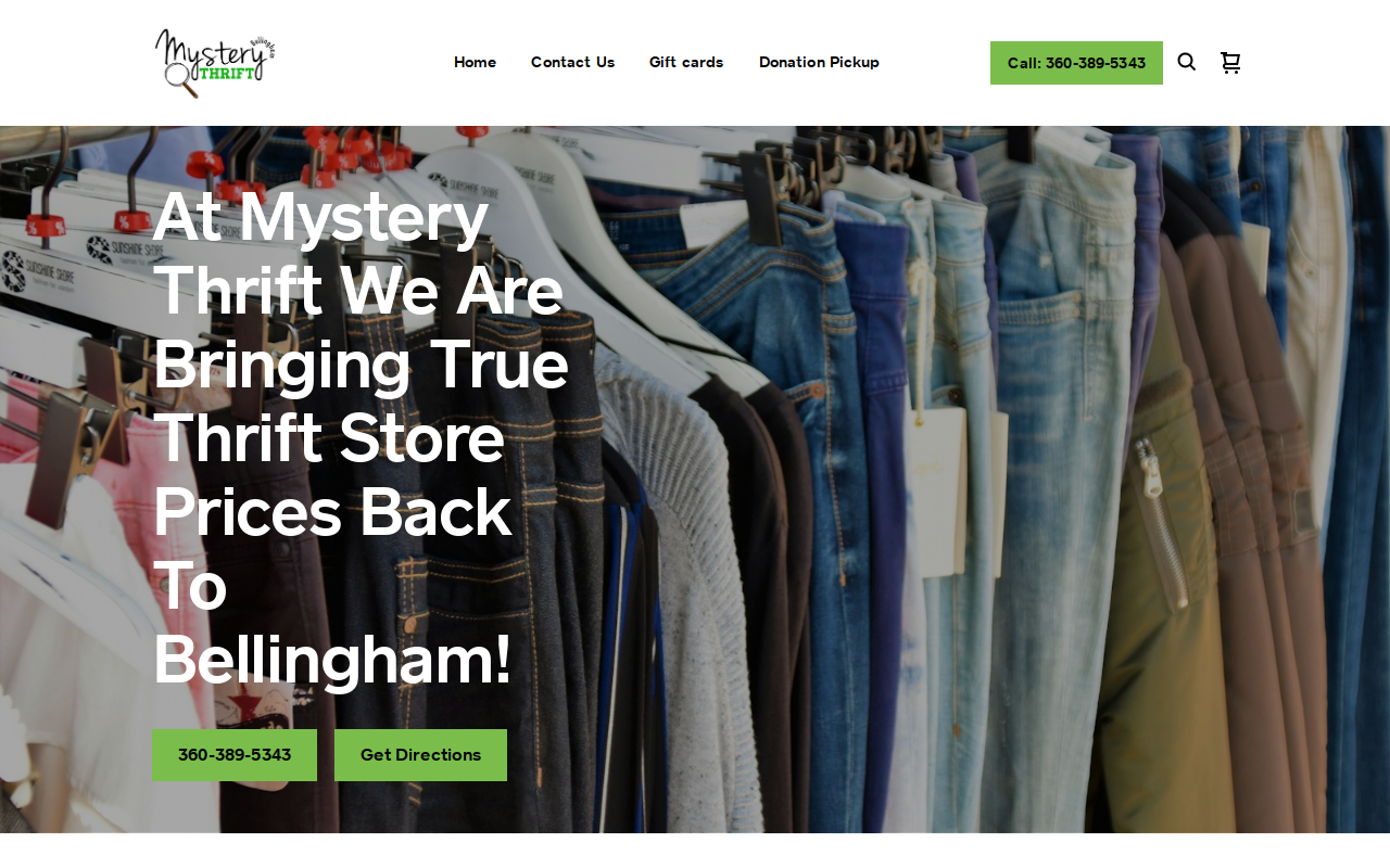 Mystery Thrift website preview