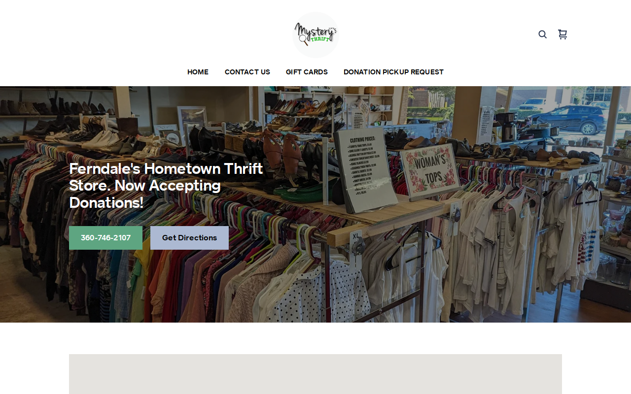 Mystery Thrift website preview