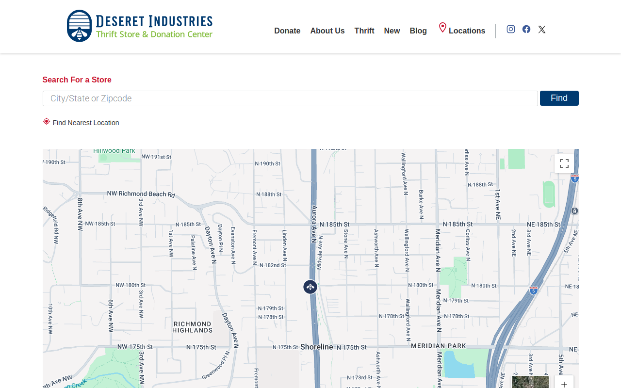 Deseret Industries website preview