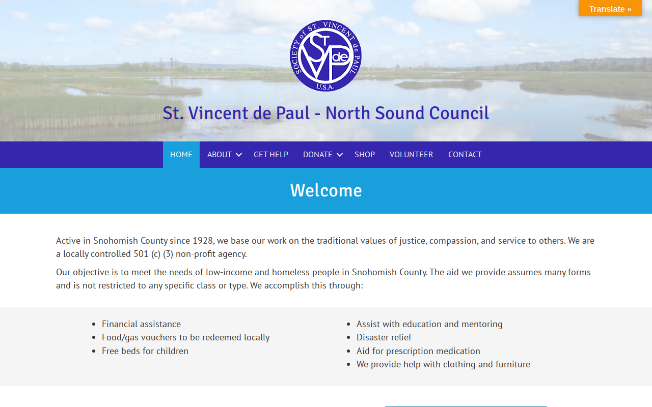 Saint Vincent de Paul Thrift Store website preview
