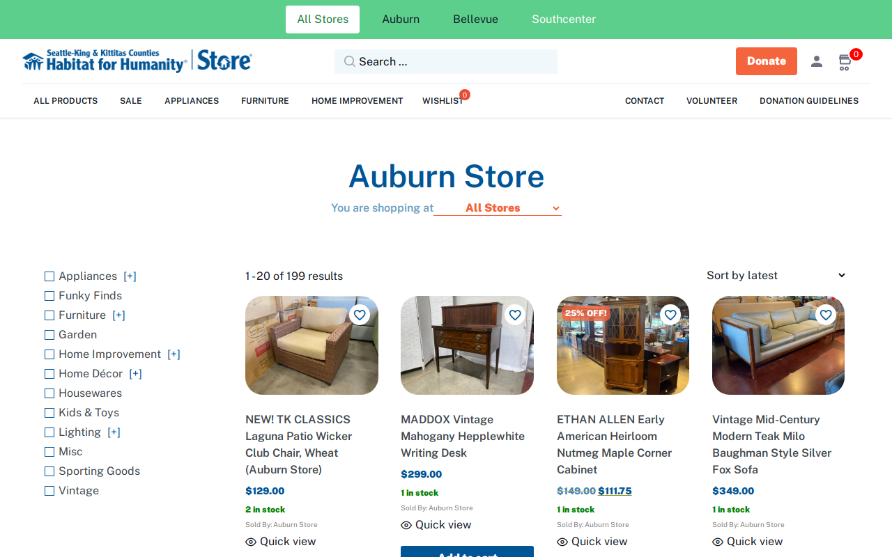 Habitat for Humanity ReStore website preview