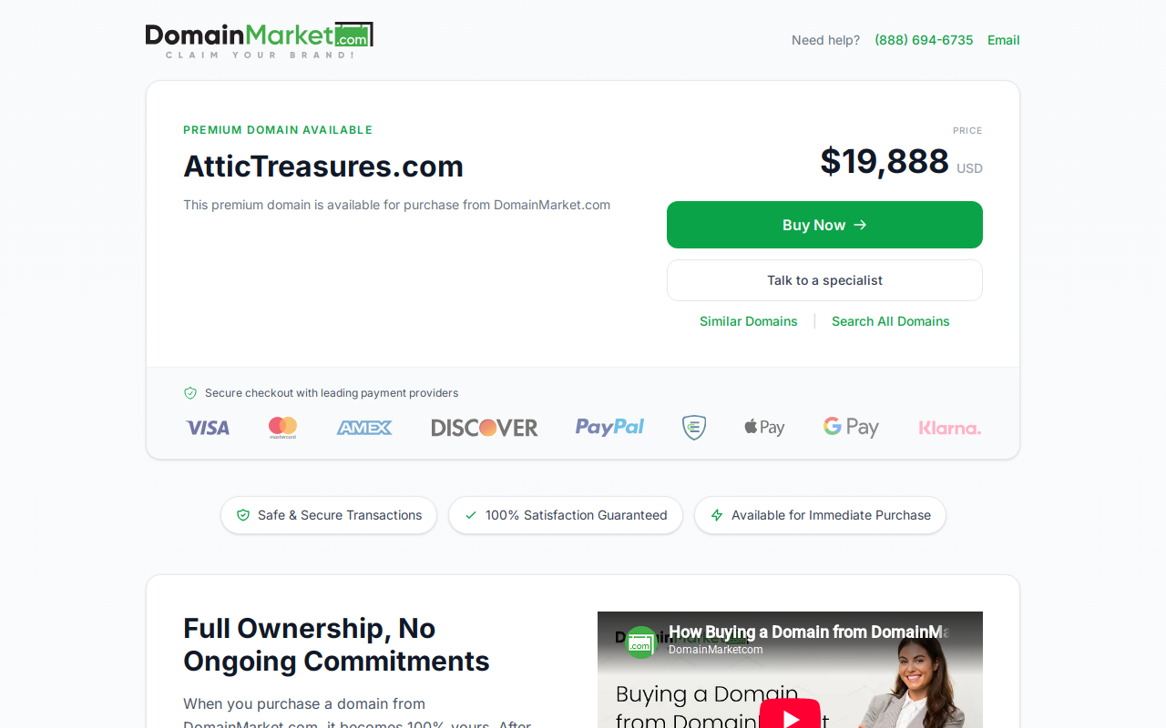 Attic Treasures Thrift Store website preview