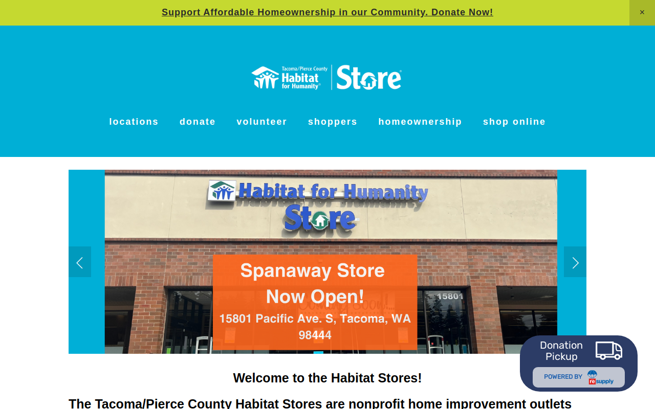 Habitat for Humanity ReStore website preview