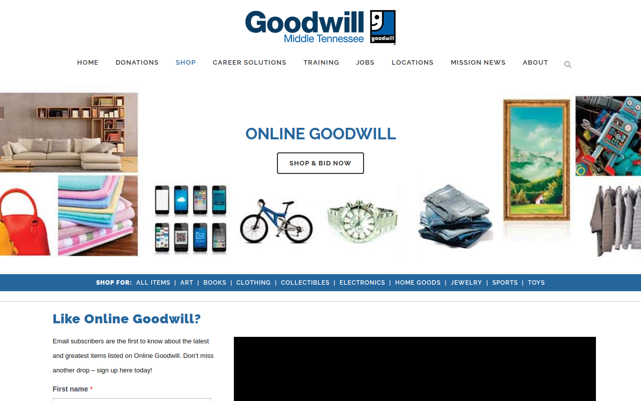 Goodwill Retail Store website preview