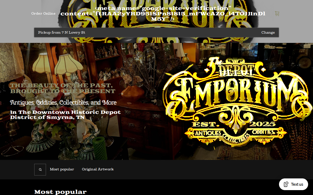 The Depot Emporium website preview