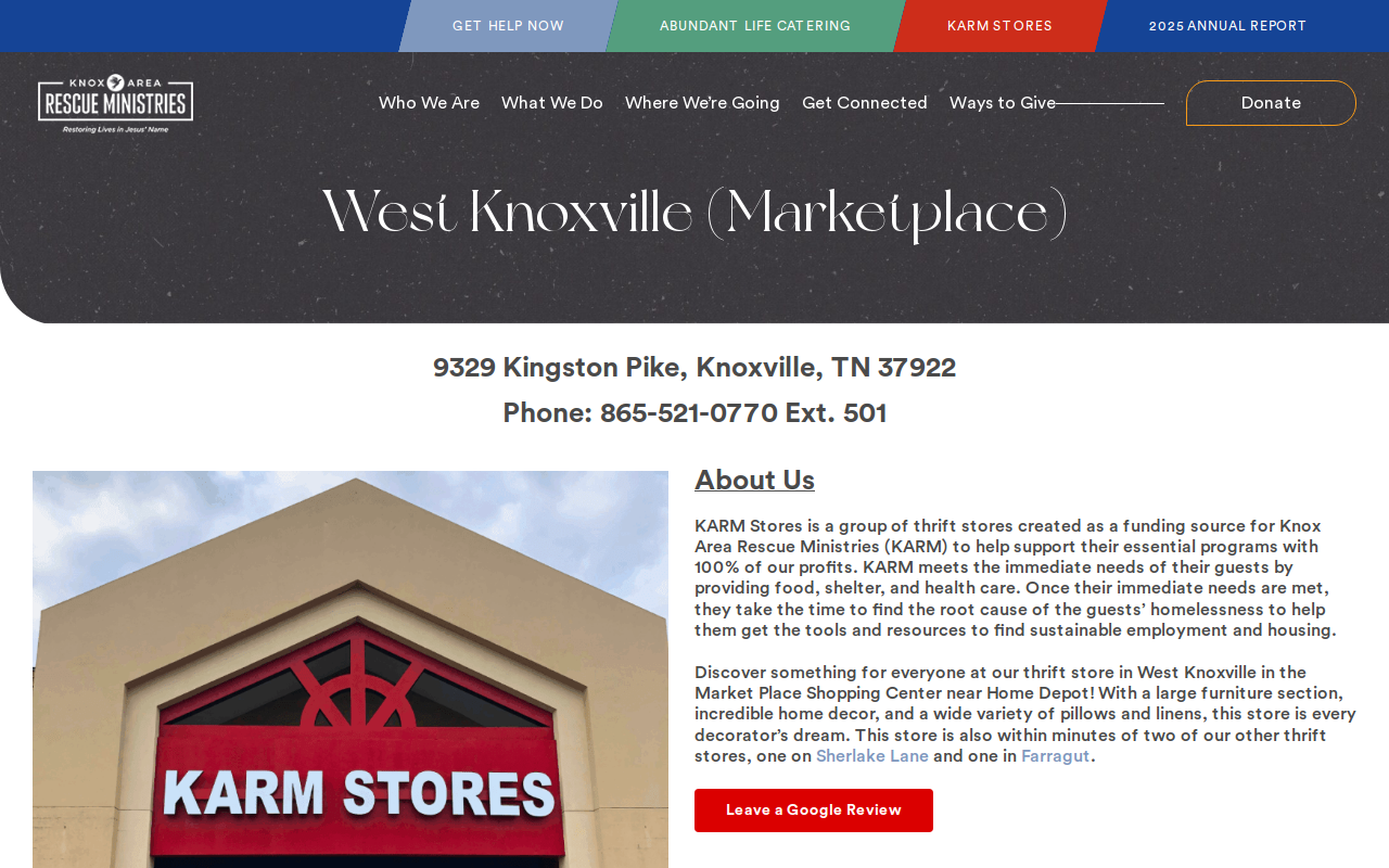 KARM Stores website preview
