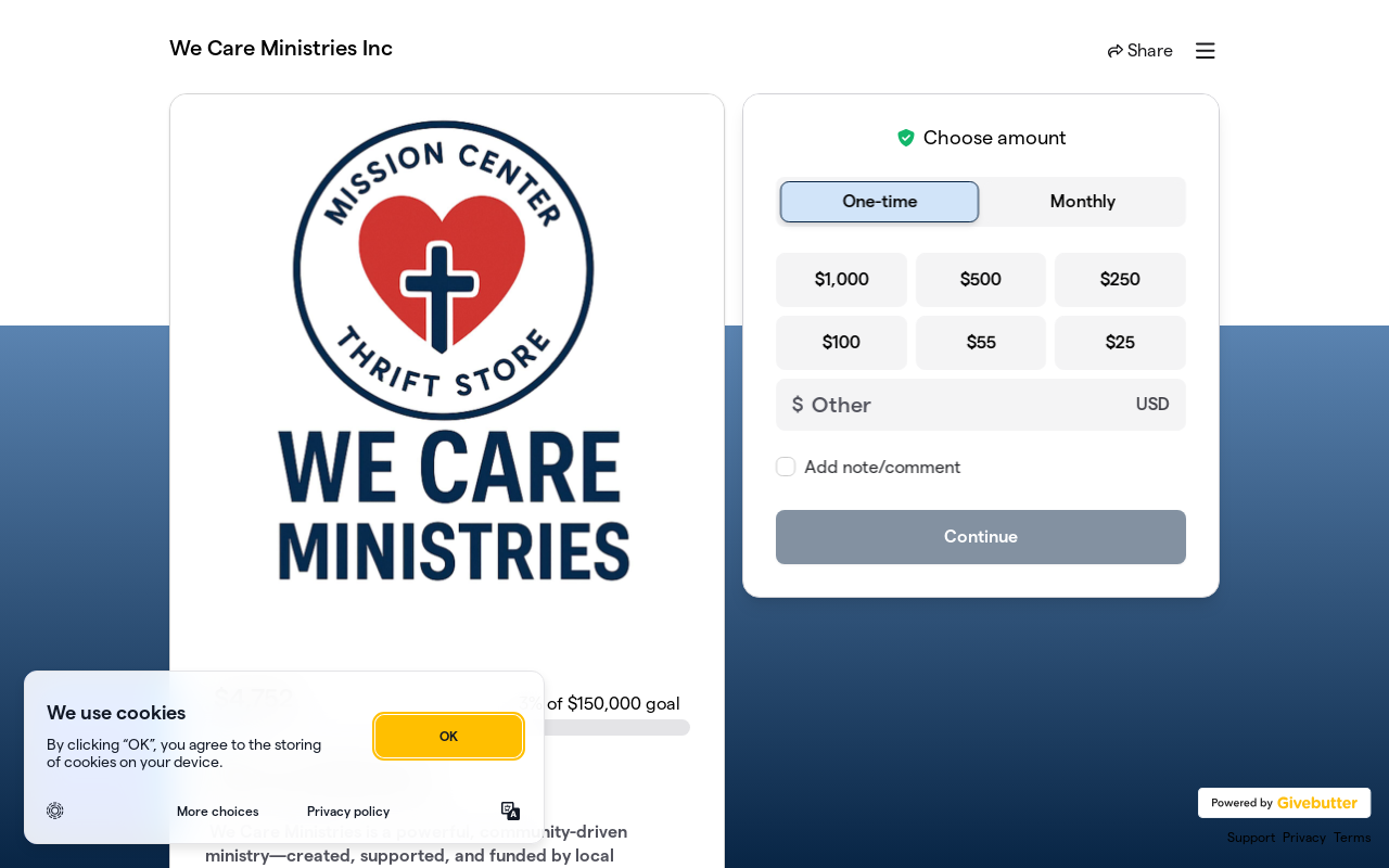 We Care Ministries website preview