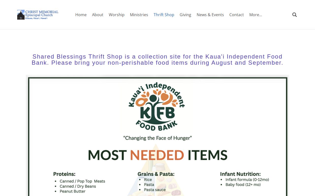 Helen Mitsui Shared Blessing Thrift Shop website preview