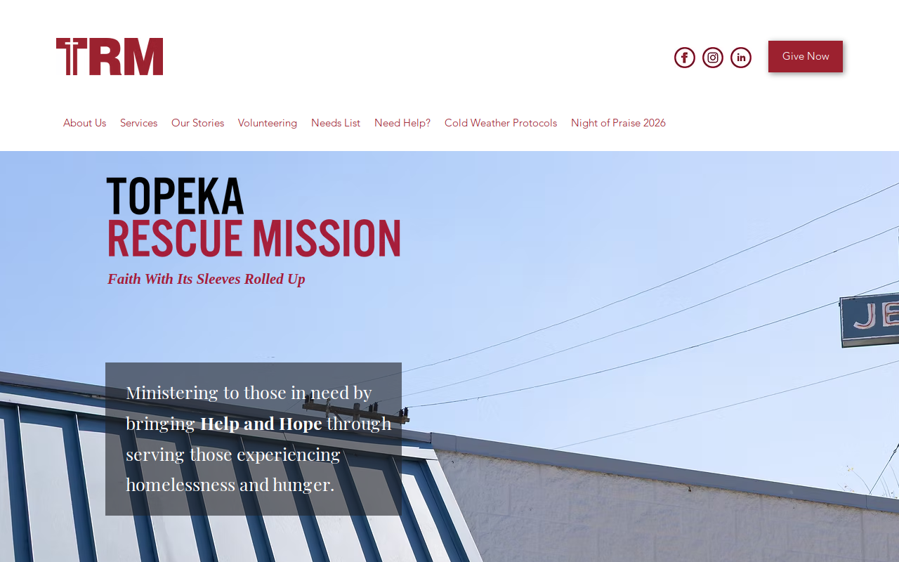 Topeka Rescue Mission Thrift Store website preview