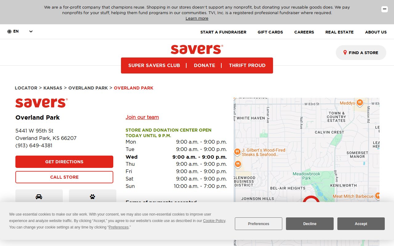 Savers website preview