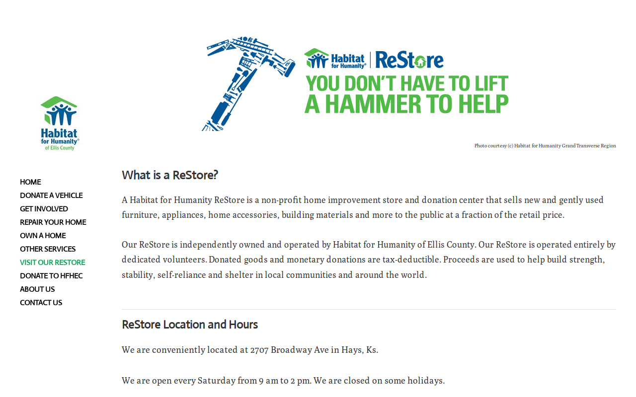 Habitat for Humanity ReStore website preview