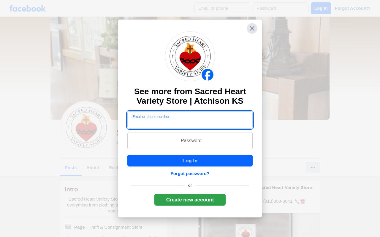 Sacred Heart Variety Store website preview